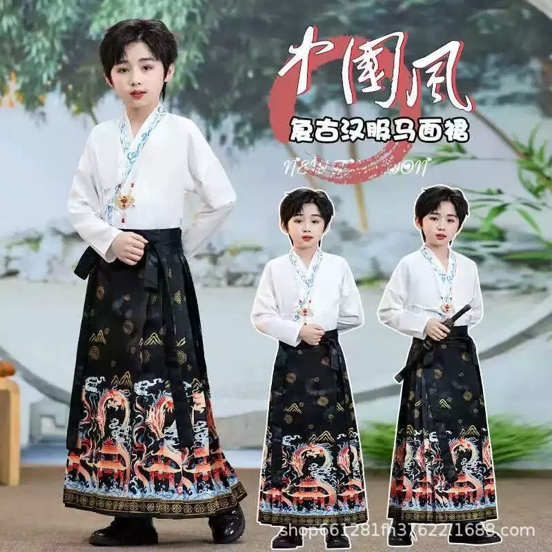 Детский новый костюм конского платья для мальчиков в китайском стиле