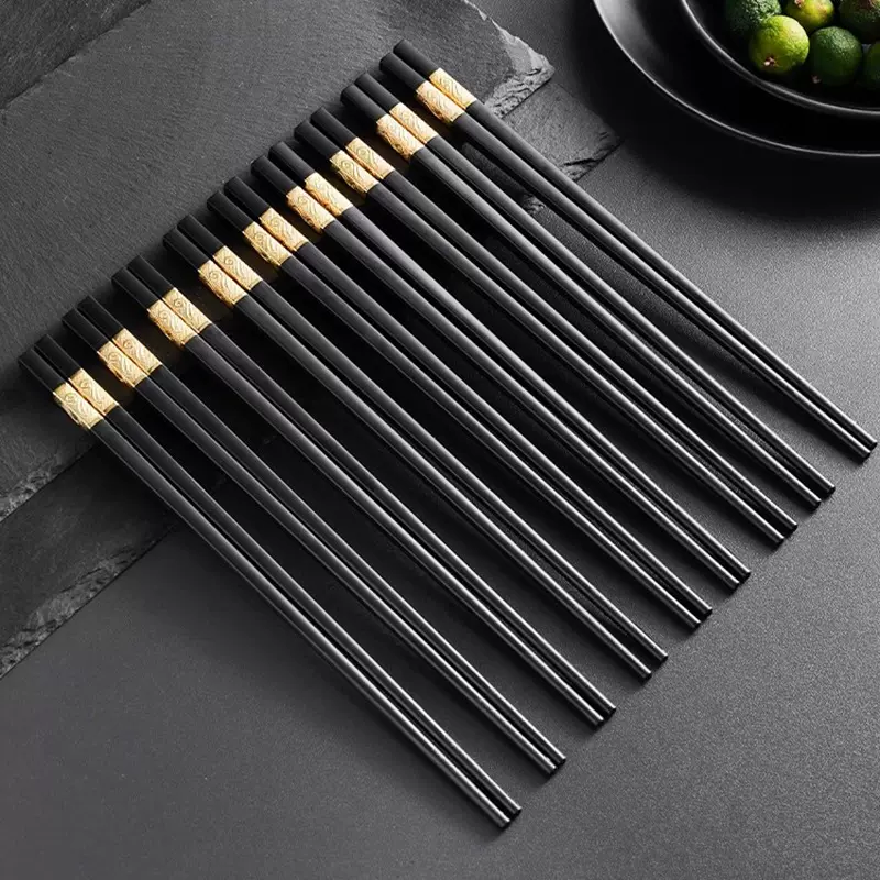 日用百货合金筷子金福字耐高温防滑筷子酒店餐饮厨房餐具家用筷子