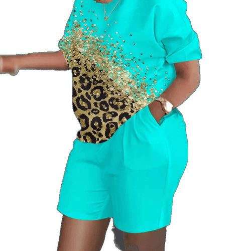 3D Digital Color Printing Women's Clothing Set with 2 Pieces, Surrounding the Independent Station Sports Apparel