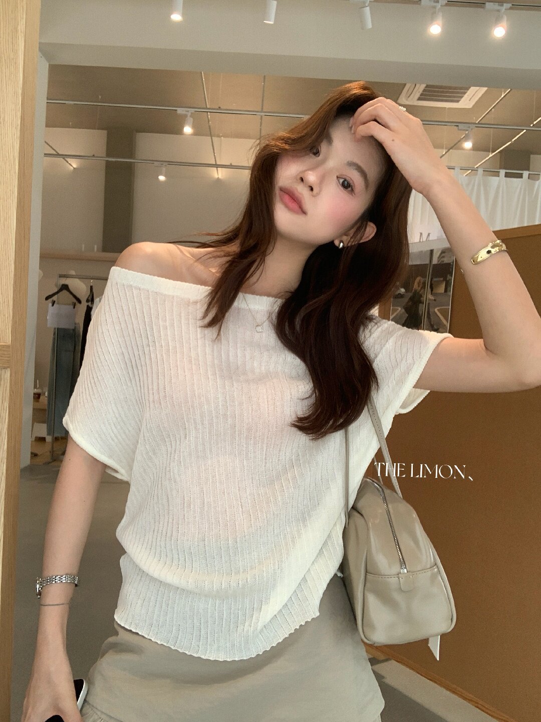 Áo thun nữ cổ tròn basic tay ngắn phong cách Hàn Quốc — Cà phê, màu đen, Bột củ sen, trắng ngà chi tiết 52