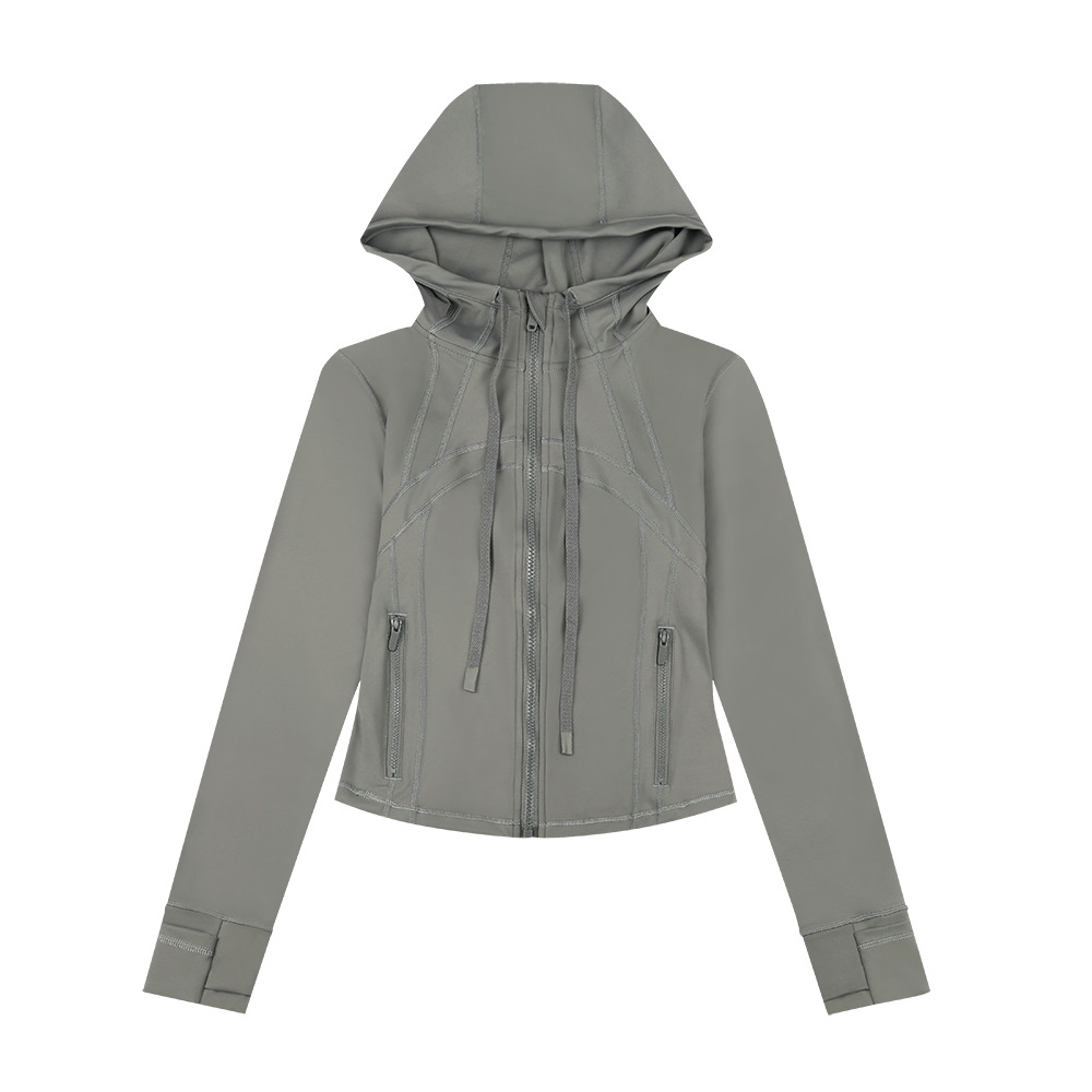Women's Lightweight Hooded Zip-Up Jacket For Running, Yoga & Gym - Slim Fit Breathable Athletic Top With Moisture-Wicking Fabric_ecoleips.com