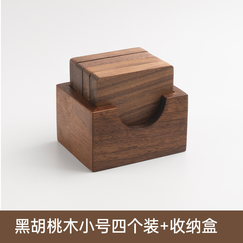 黒胡桃実木コースター日本式デスクトップ北欧シンプルコーヒーマット家庭用木製マグカップ食卓断熱マット|undefined