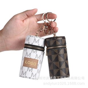 New Pu Leather Printing 2025 New Compact Bag Pendant Headphone Bag Lipstick Bag Mini Keychain Bag