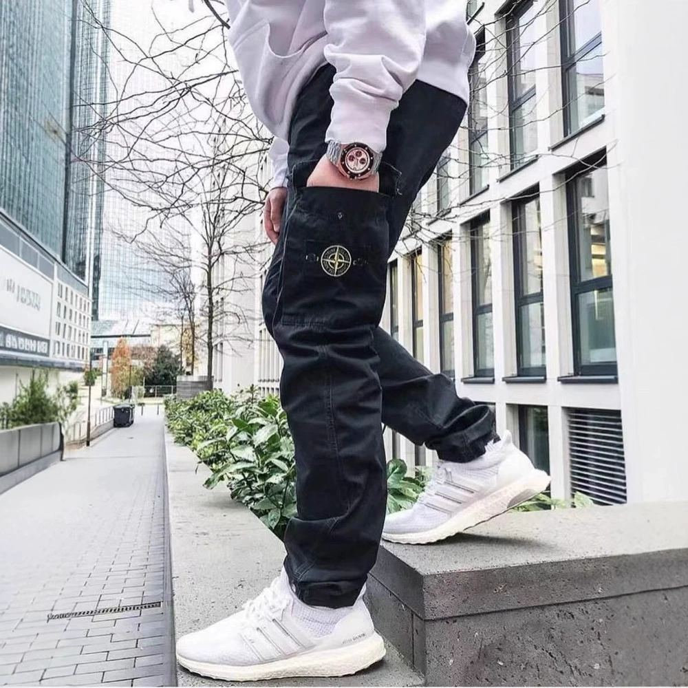 Мужские спортивные брюки в стиле casual, каменная стирка, классический дизайн Monkey Island, свободные длинные брюки для отдыха и работы на природе