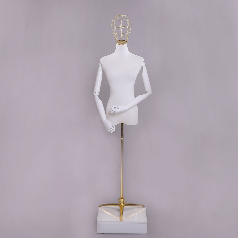 Modelo de tienda de ropa estante leche seda hembra medio cuerpo maniquí mesa modelo de cabeza pantalla estante ventana vestido de novia modelo accesorios femenino image 22