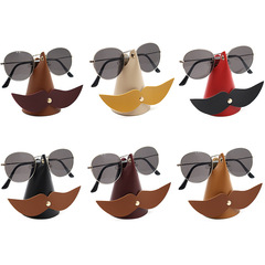 桌麵皮革墨鏡支架 時尚創意眼鏡放置架 書房辦公室眼鏡收納夾