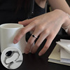 Zirconium, fashionable ring, micro incrustation, simple and elegant design, internet celebrity, on index finger