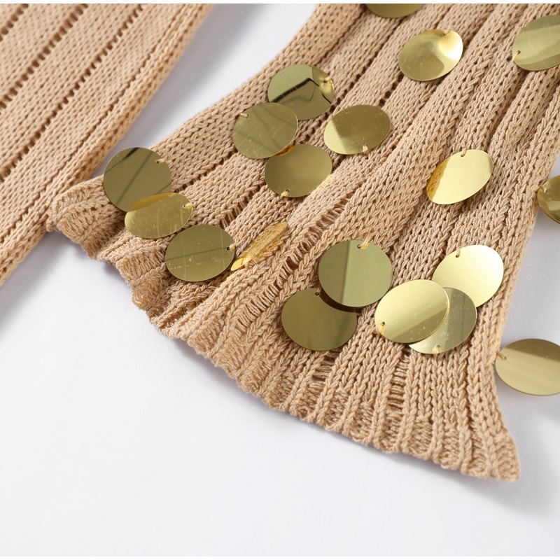 GraceChic 2025 Primavera e Autunno Nuovo Elegante e alla Moda Scollo a V Abito Lungo in Maglia Slim All'Ingrosso_voghion.com