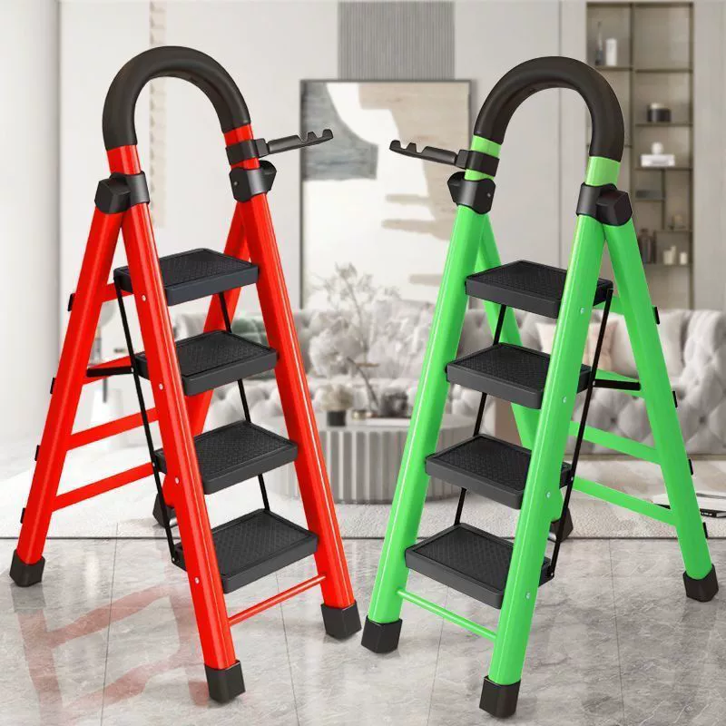 G5J ladder household folding ladder thickened carbon steel herringbone ladder mobile staircase telescopic ladder step ladder multi-functional indoor