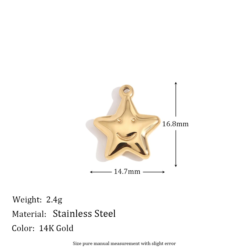 Smiling Pentagram Pendant-Gold