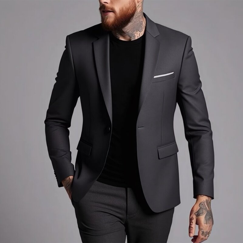 2025 New Cross-Border Foreign Trade Men's Wedding Suit Jacket Casual Business Main Solid Color Single Suit Suit 2025 New Cross-Border Foreign Trade Men's Wedding Suit Jacket Casual Business Main Solid Color Single Suit Suit