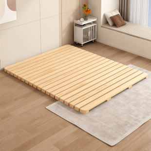 Tatami Bed Frame Japanese-Style Low Bed Moisture-Proof Hard Board Bed Solid Wood Slatted Frame Floor Bed Thickened Folding Bedroom