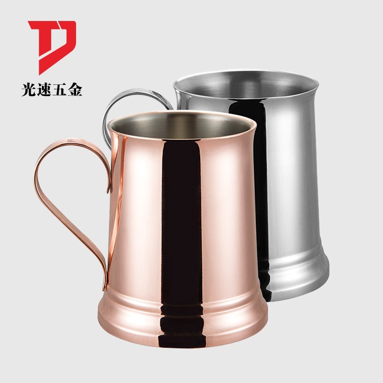 De acero inoxidable de doble capa taza de cerveza de galvanoplastia taza de café bar taza de cóctel fábrica directa Europea llama taza