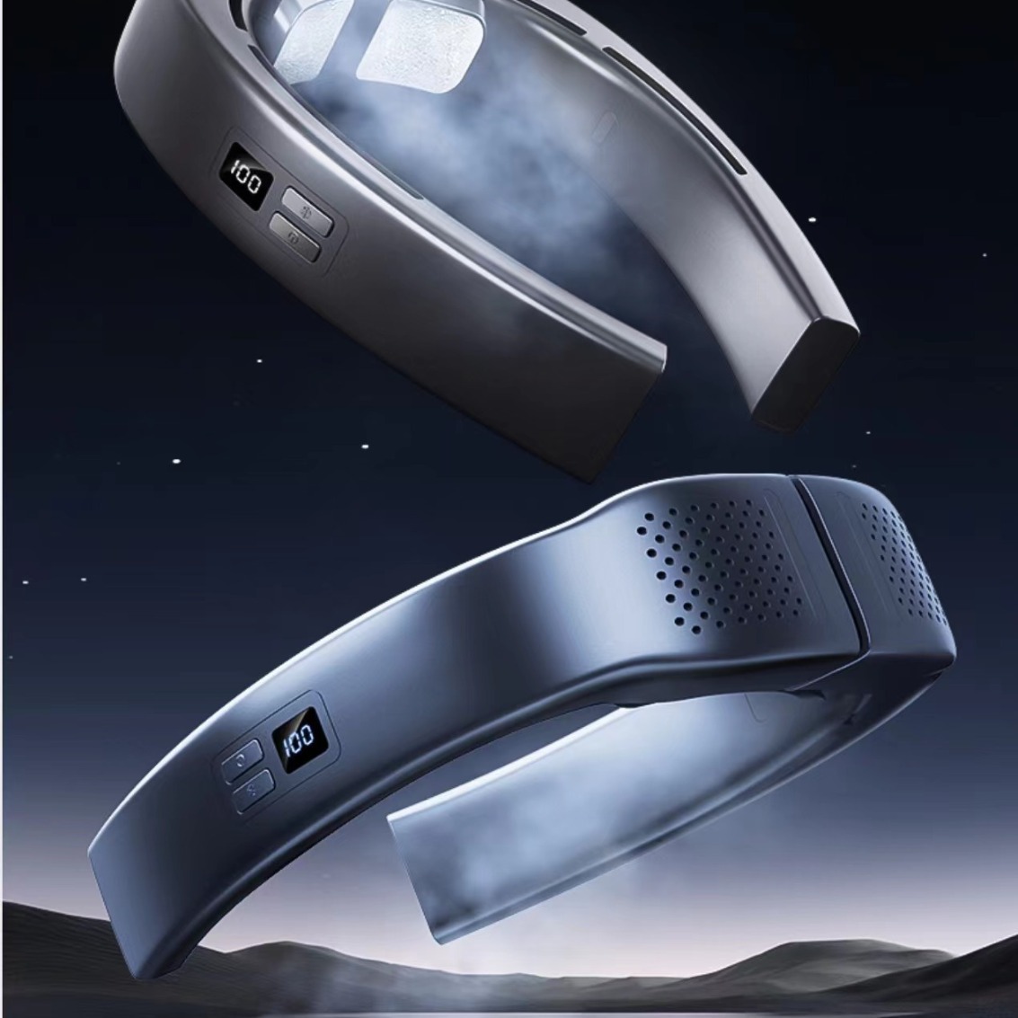 Nuevo ventilador de cuello halter de refrigeración, ventilador pequeño sin aspas, almacenamiento portátil usb, cuello perezoso, ventilador eléctrico halter transfronterizo