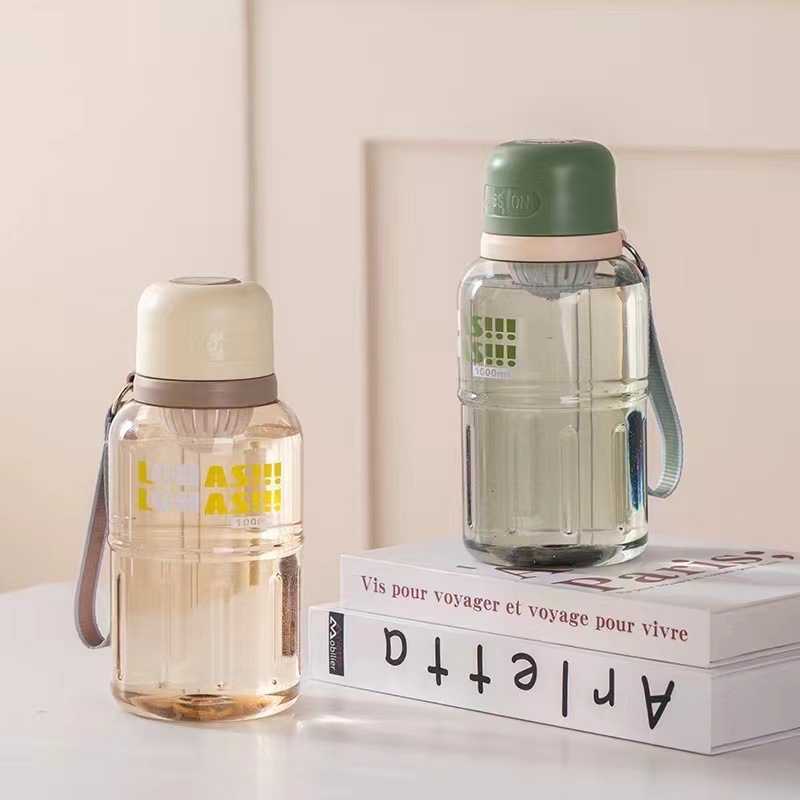 Tianyi nueva taza de plástico simple 1000ml taza de agua de gran capacidad para estudiantes deportivos al aire libre taza creativa portátil