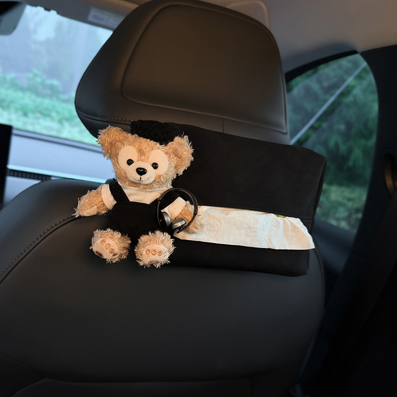 Shirley Mei Duffy Car Trash Can Tissue Box Two-In-One Hanging Car Storage High-End Women's Tissue Bag