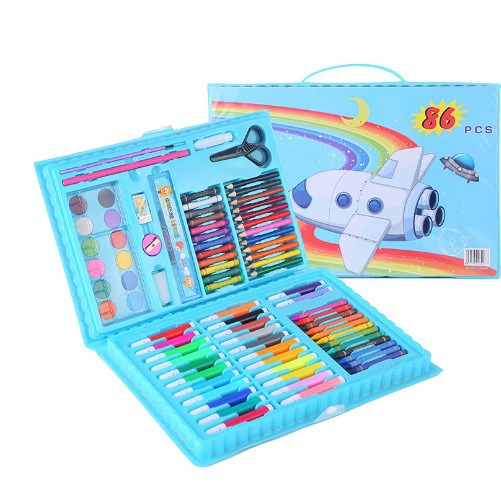 86-piece set of brushes, crayons, watercolor pencils, gift stationery, washable art painting tools, children's colored pencils 