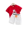 Summer cartoon fashionable set for boys, sleeves, 2021 collection, Korean style, wholesale, with short sleeve