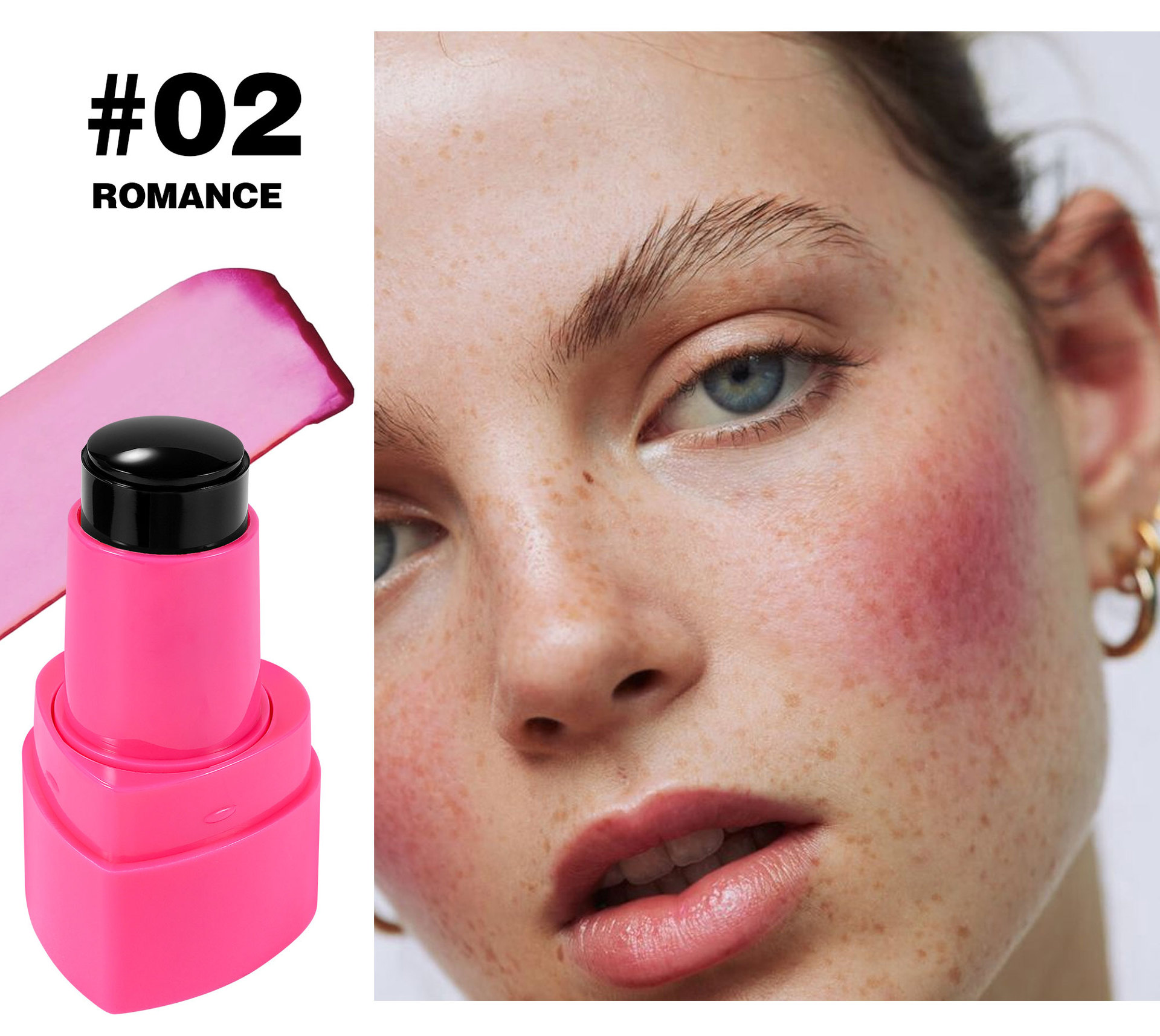 Cross-border Blush Stick: Moisturizing and long-lasting, jelly-like texture HANDAIYAN Matte 9-color heart-shaped Jelly Blush stick undefined