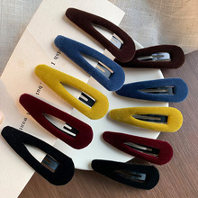 高级感丝绒镂空水滴bb夹气质简约女孩发饰侧边碎发刘海夹发饰头饰