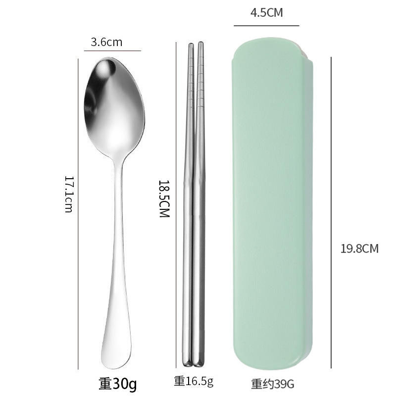 304 "녹색" 숟가락 젓가락 2 종 세트