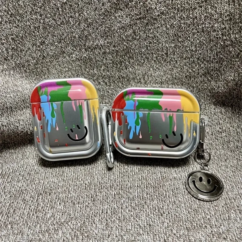 Подходит для AirPods 3 поколения, цветной чехол с улыбающимся лицом, прозрачный мягкий корпус для Bluetooth-наушников (совместим с AirPods 1/2 и AirPods Pro)