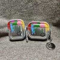 Подходит для AirPods 3 поколения, цветной чехол с улыбающимся лицом, прозрачный мягкий корпус для Bluetooth-наушников (совместим с AirPods 1/2 и AirPods Pro)