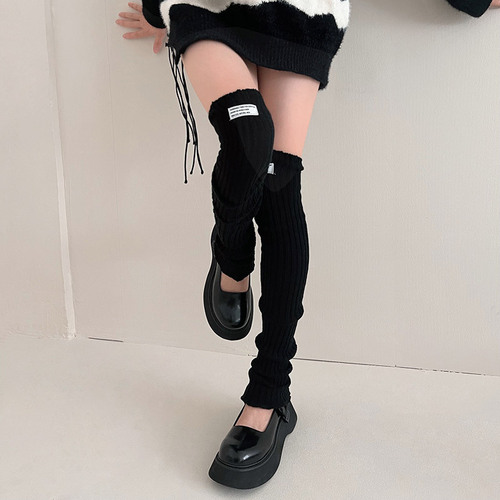 South Korea's Dongdaemun hot girl letters with English label thickened and lengthened wool thigh pile socks warm jk stockings set