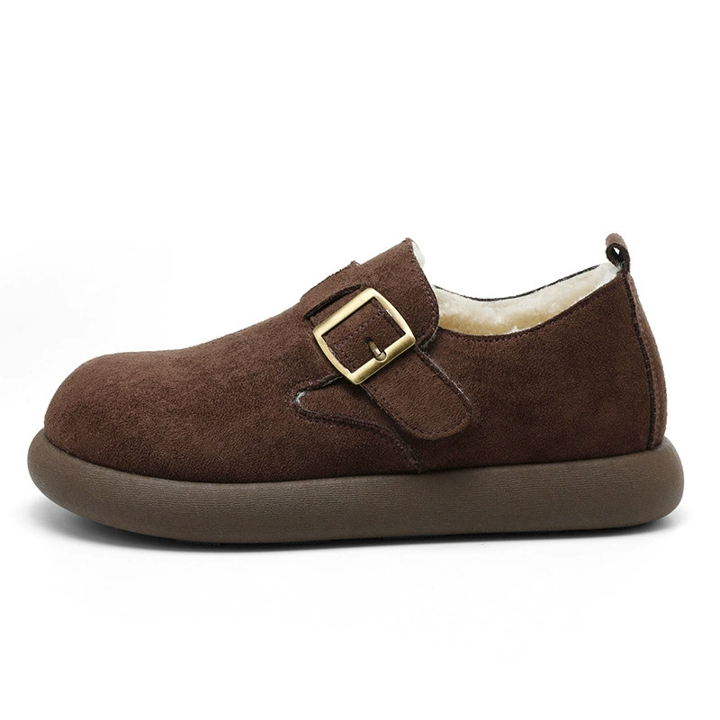 Плюшевые ботинки Birkenstock женские 2025 год, все включено, ботинки из бархата, маленькая картофельная форма, зимние мокасины на slip-on, ленивые шапки, хлопковые обувь