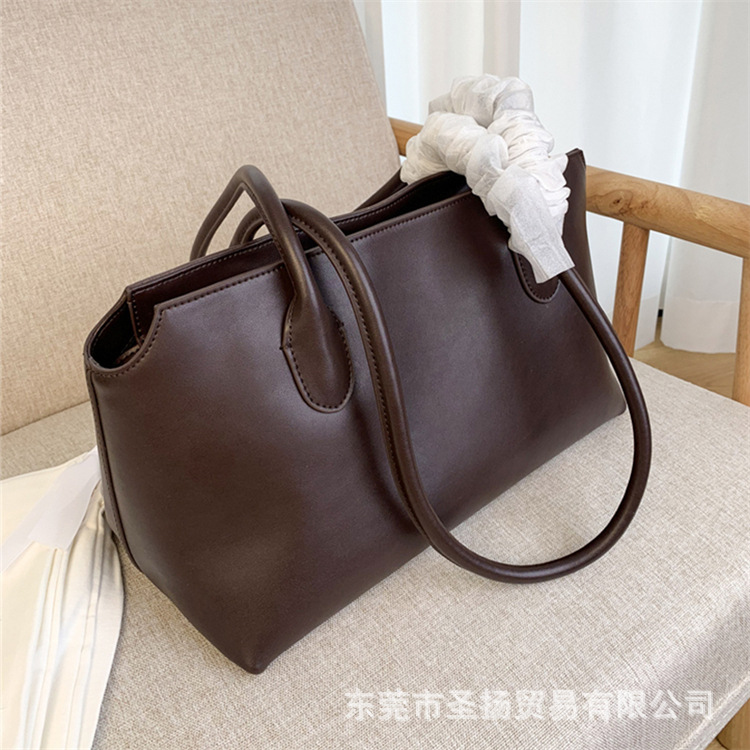 ハイエンドニッチThe*Rowシンプルな本革ロングショルダーストラップ脇の下バッグ多用途大容量ハンドバッグトートバッグ女性用