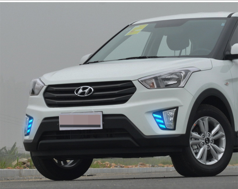 Suitable for 15-16 Hyundai Ix25 Daytime Running Lights Hyundai Ix25 Front Fog Lights Modified Led Front Bumper Lights