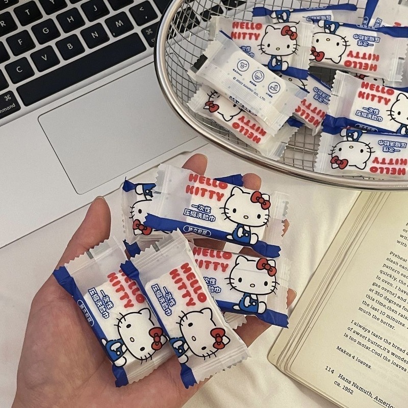 Hello Kitty正版一次性压缩毛巾旅行外出便携式独立小包装洗脸巾|undefined