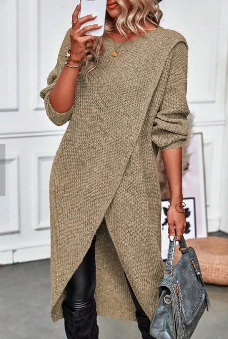 Giacca lunga in maglia da donna_voghion.com
