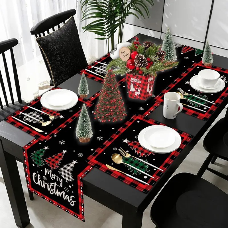 Nuevo conjunto de toallas de mesa transfronterizas de Navidad decoración de mesa Bandera de mesa Bandera de mesa Amazon 2026