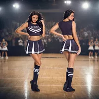 Трансграничный черный сплит чирлидеры костюм женский сексуальный cheer футбол ребенок Кубок мира