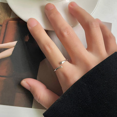 Lan Zhi 925 Silver Ring for Women, Instagram Personal Style, Simple Minimalist Snake Design, Versatile Open Ring, Solid Silver Ring, Non-Fading, Niche Wholesale