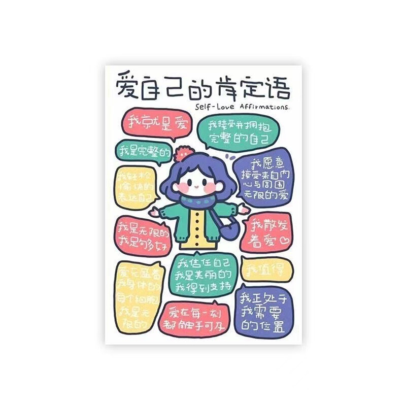 将情绪当做过客治愈正向磁场好运连连趣味墙面插画桌面布置装饰画|undefined