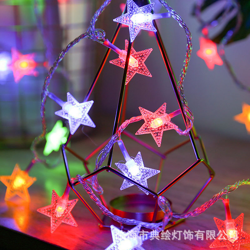 Lámpara de estrellas LED pequeña lámpara de color lámpara de cadena de luz parpadeante llena de estrellas atmósfera lámpara decorativa lámpara navideña diseño de luz de cinta de luz de navidad