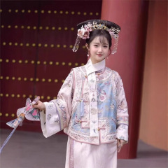 漢服の女性の清の時代のプリントの時代の清朝の延吉の王女のチャイナドレスの宮廷の格服の2つのセットの旅行は服装の女性をたたきます
