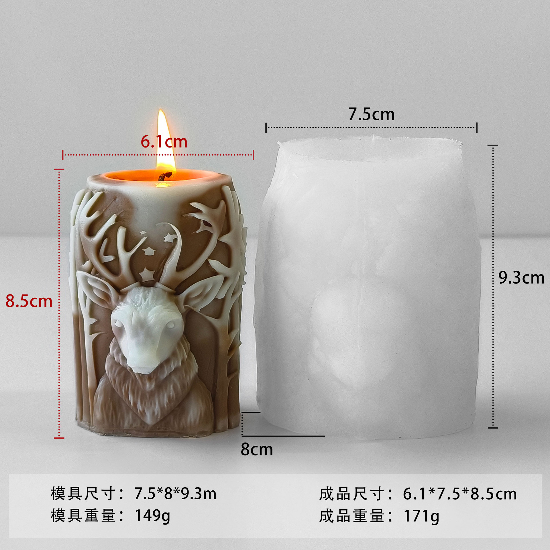 Jiahui Navidad Alce cilíndrico molde de bananas Decoración de Navidad DIY accesorios abrasivos