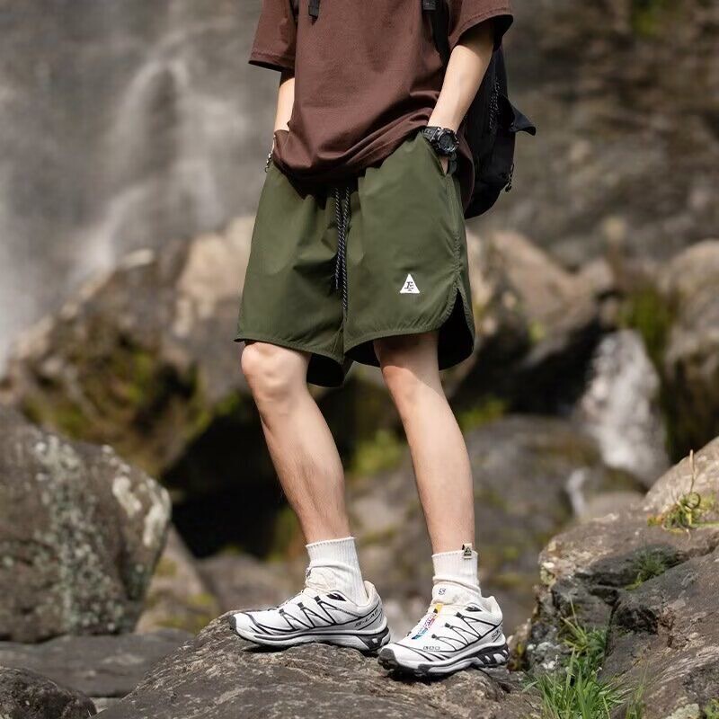 Summer New Loose Casual Men's Quick-Dry Basketball Shorts Hiking Split Running Sports Shorts Men's Trendy