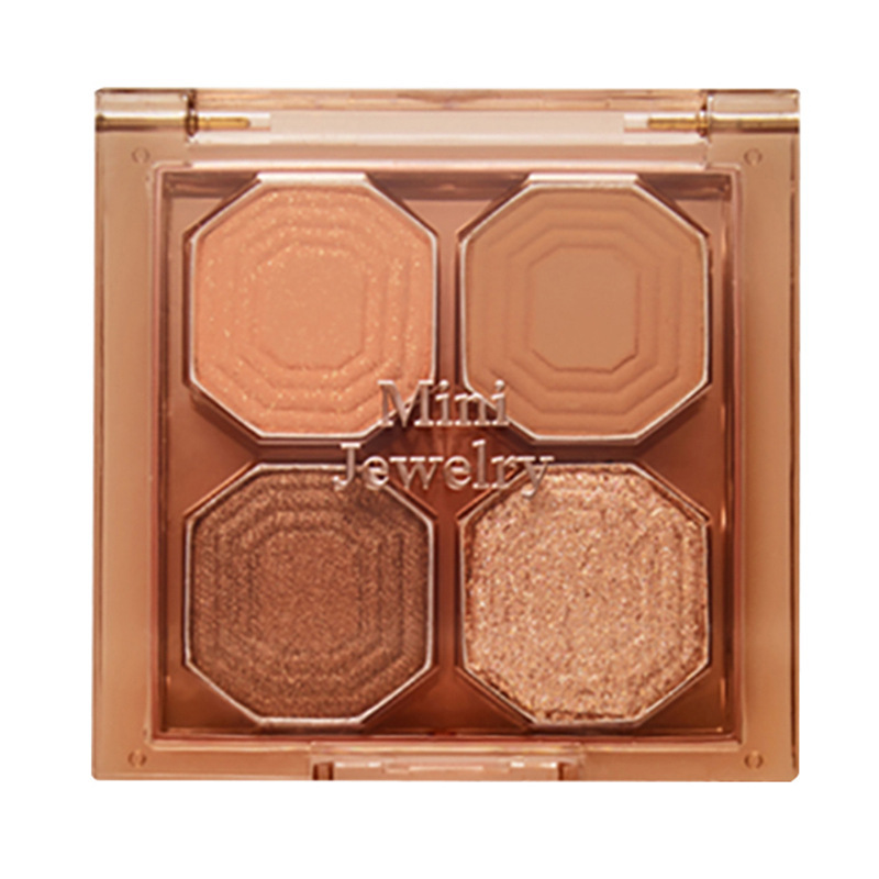 Gema brillante mini sombra de ojos de cuatro colores perla mate brillo lentejuelas estudiante barato portátil sombra de ojos placa sin maquillaje