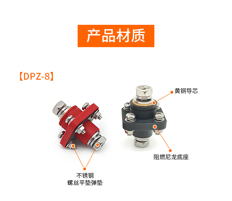 Brass Square Battery Connector New Energy Energy Storage Terminal High Current Terminal