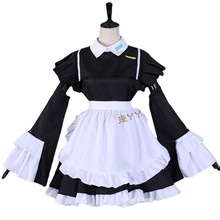 速发现货初音未来cos服女仆装黑白短袖连衣裙cosplay动漫服装女