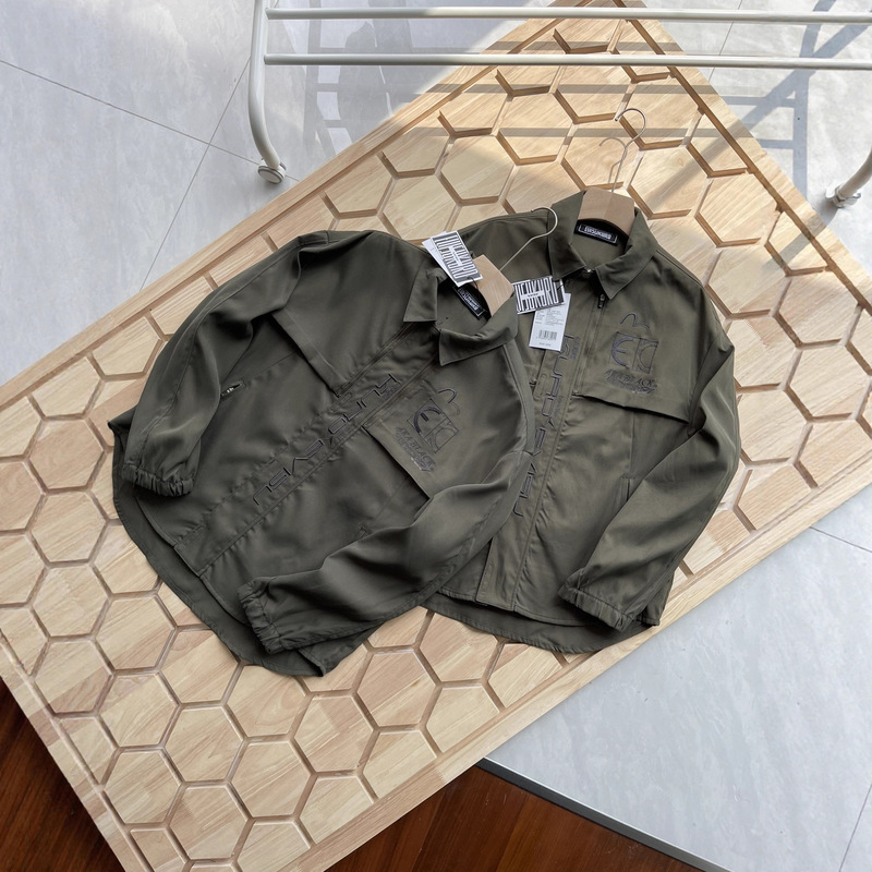 25Ss Spring and Autumn New Fushen Evisu Men's Military Style Trendy Easiest for Match Casual Shirt Tops Korean