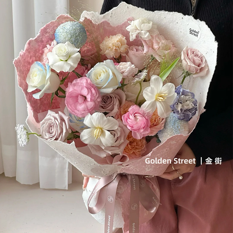 Two -color Dongba paper flower bundle packaging paper flower flower…