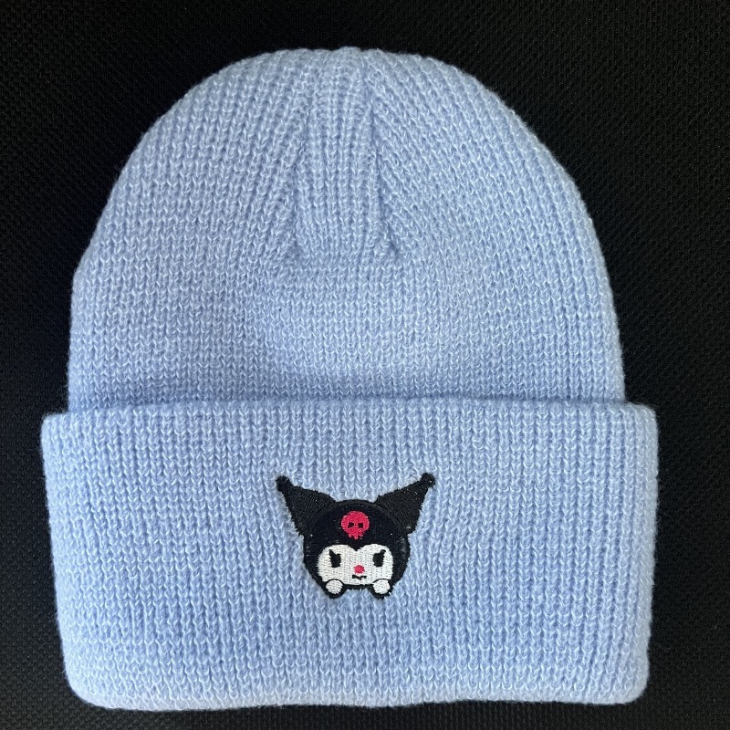 新商品のかわいいクロミ保温帽刺繍ニット帽欧米のアニメ猫の毛糸帽子カップルの帽子|undefined