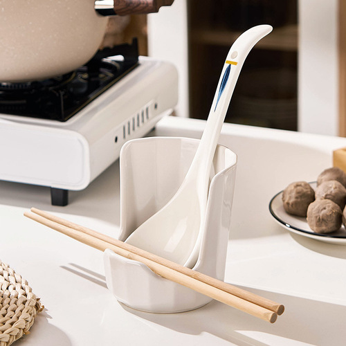 Ceramic pot lid rack kitchen counter multi-functional shelf spoon holder cutting board holder storage rack chopstick pot lid stand