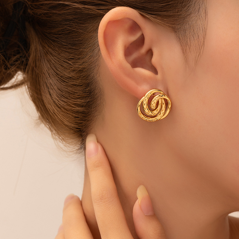 12g Weight 0.03µm Gold Plating Thickness Electroplated Gold Plating Process 201 Stainless Steel Ear Needle Material Golden Plated Plating Material Stone-Free Inlay Material Ear Studs Classification 1 Pair Quantity Daily Occasion 201 Stainless Steel Material Heart Shape, Flower, Spiral Pattern Women's Gender Elegant Style Plating Craft Heart Shape Flower Spiral Titanium Steel Elegant Waterproof Non Tarnish Surgical Steel Ear Studs 1