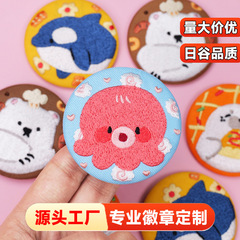 バッジカスタムアニメ58mm刺繍ブリキバッジ背ピン式クリエイティブ円形バッジ